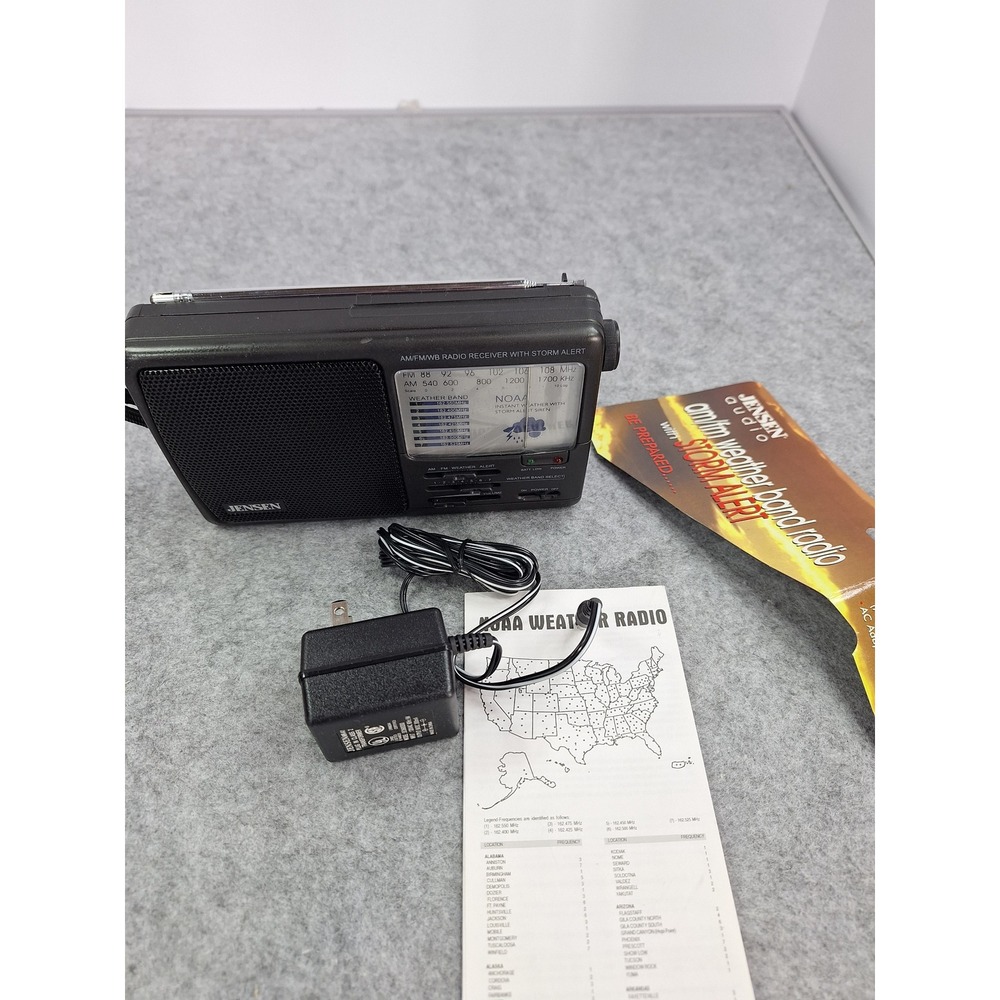 Jensen MR 800 AM FM Weather Band Radio with Storm Alert Portable NOAA Weather